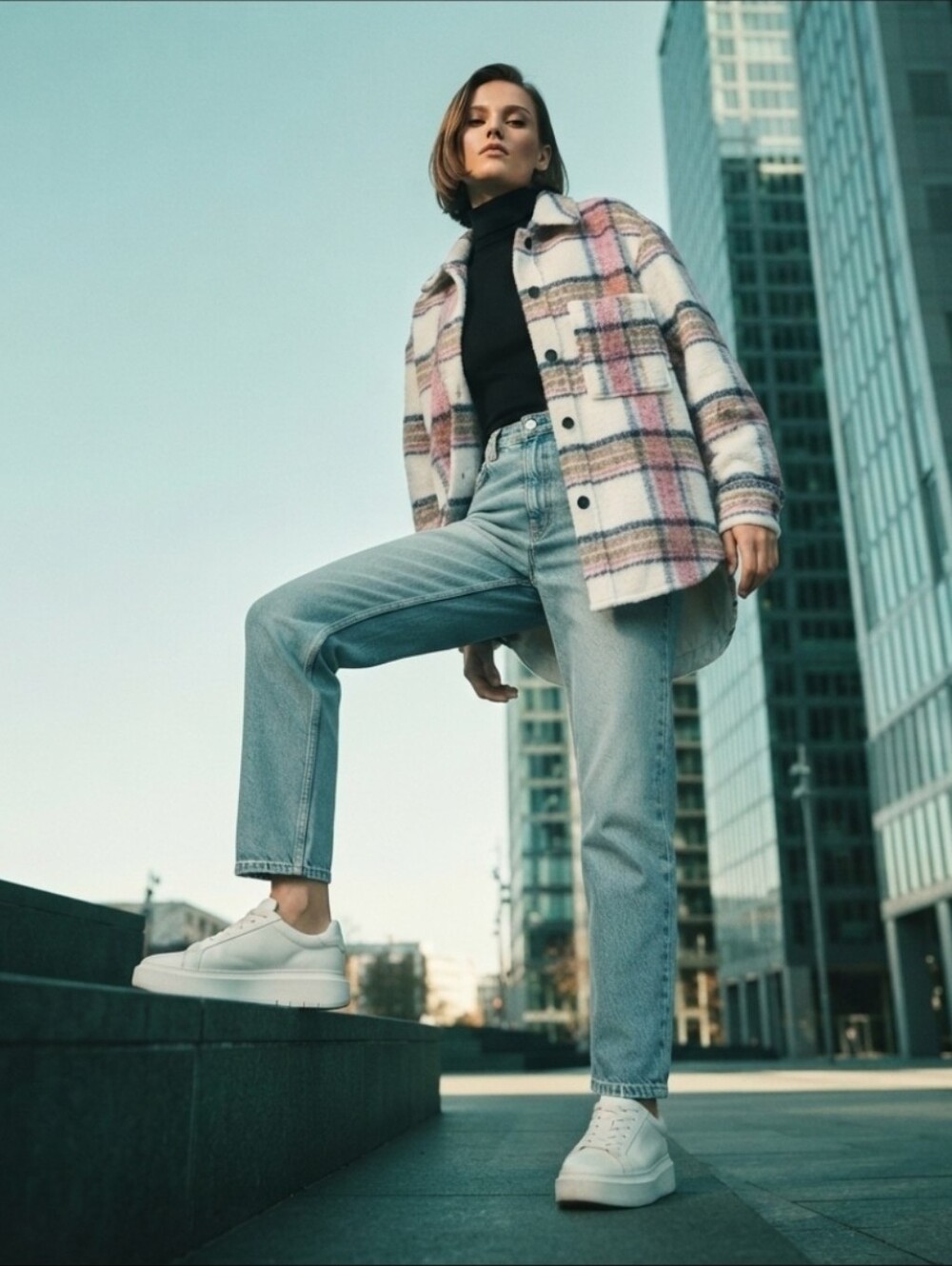 Zara Pink & White Plaid Jackets